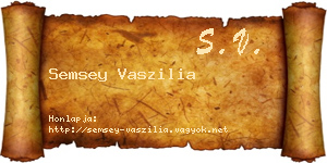 Semsey Vaszilia névjegykártya